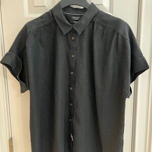 J.Crew Capitaine shirt in Baird McNutt Irish linen - black in size large.